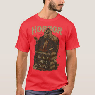 ヴィンテージ・レトロ70〜80年代ホラー映画ポスターデザイン Tシャツ