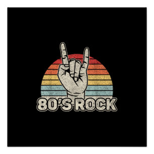ヴィンテージ・レトロ80'sロックバンド ポスター