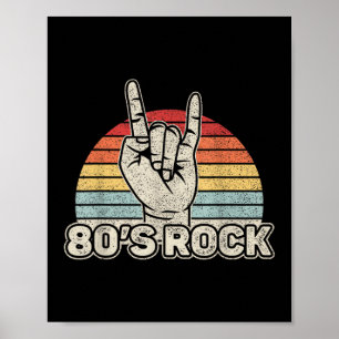 ヴィンテージ・レトロ80'sロックバンド ポスター