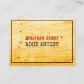 ヴィンテージ レトロ おしゃれな木工職人または大工 名刺 (正面)