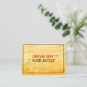 ヴィンテージ レトロ おしゃれな木工職人または大工 名刺 (スタンド正面)