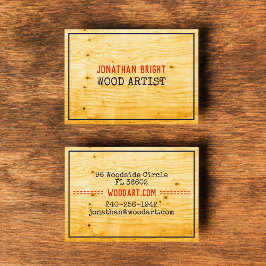 ヴィンテージ レトロ おしゃれな木工職人または大工 名刺