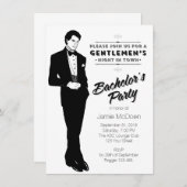 ヴィンテージ レトロ おしゃれな独身パーティ 招待状 (正面/裏面)