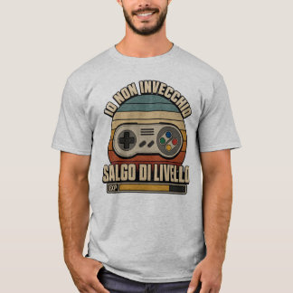 ヴィンテージ・レトロ・イタリアン・ゲーマー レベルアップ Tシャツ