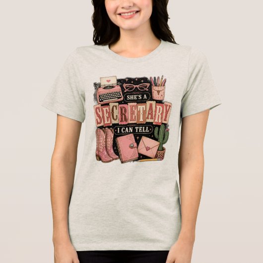 ヴィンテージ レトロ オフィス事務員 トライブレンドTシャツ (正面)