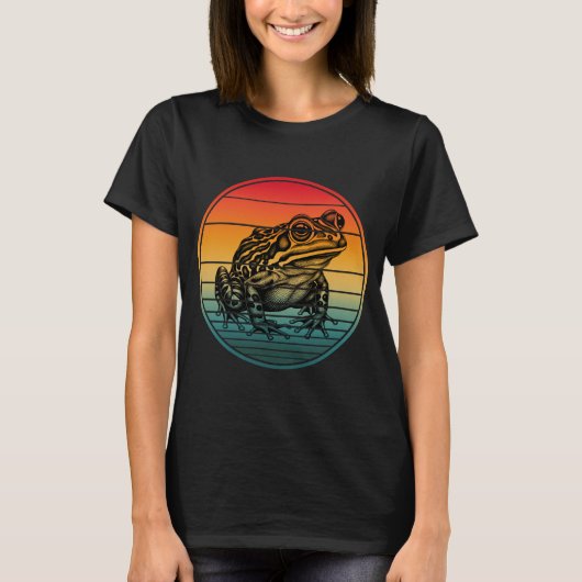 ヴィンテージ レトロ カエル 両生類 ヒキガエル Tシャツ (正面)