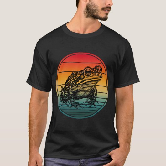 ヴィンテージ レトロ カエル 両生類 ヒキガエル Tシャツ (正面)