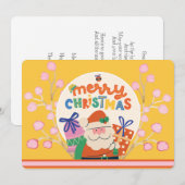 ヴィンテージ レトロ カスタム メリークリスマス グリーティング シーズンカード (正面/裏面)