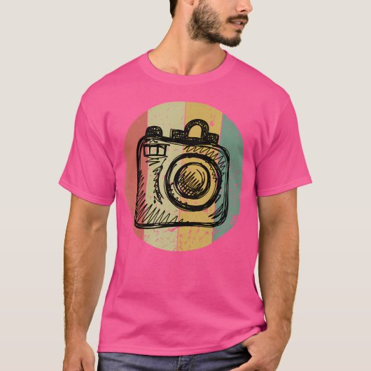 ヴィンテージ レトロ カメラ 写真撮影 ギフト 写真家向け Tシャツ (正面)