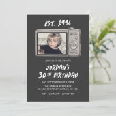ヴィンテージ レトロ カメラ 30歳の誕生日 写真 招待状 (スタンド正面)