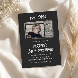 ヴィンテージ レトロ カメラ 30歳の誕生日 写真 招待状