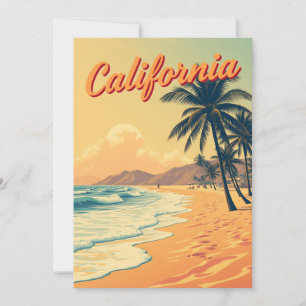 ヴィンテージ レトロ カリフォルニア ビーチ トラベル カード