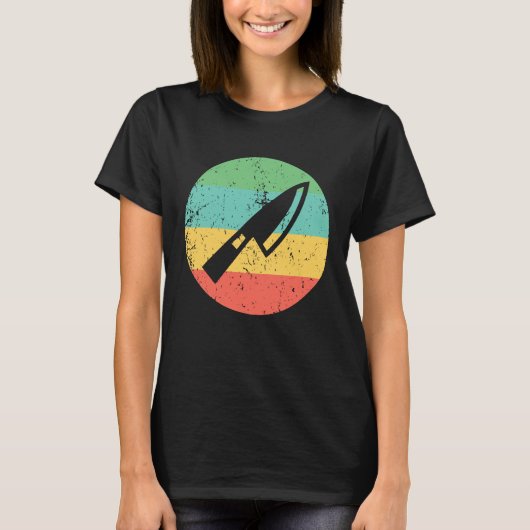 ヴィンテージ レトロ キッチンナイフ シェフ Tシャツ (正面)