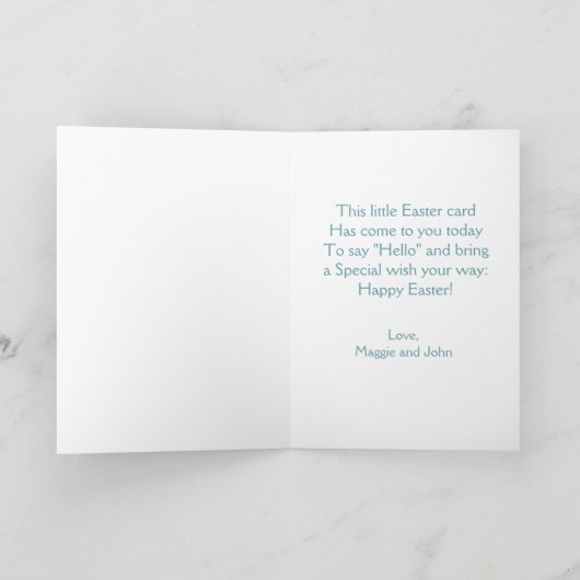 ヴィンテージ レトロ キュート イースター バニー カスタム シーズンカード (内部)