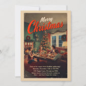 ヴィンテージ・レトロ・クリスマスパーティー 招待状 (正面)