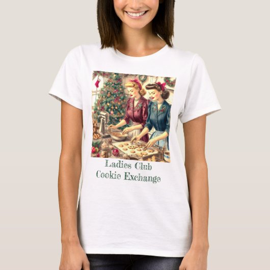 ヴィンテージ レトロ クリスマス クッキー交換会  Tシャツ (正面)