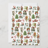 ヴィンテージ レトロ クリスマス ホリデー パーティー 招待状 (裏面)