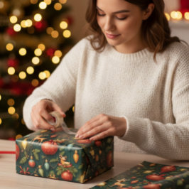 ヴィンテージ&レトロ クリスマス ラッピングペーパーシート