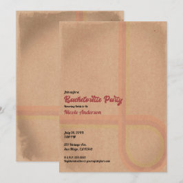 ヴィンテージ レトロ グランジ 60's 70's バチェロレッテ パーティー 招待状