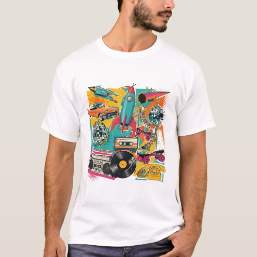 ヴィンテージ レトロ コラージュ 美学 Tシャツ | トレンディG (正面)