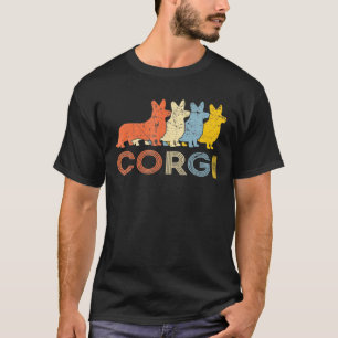 ヴィンテージ レトロ コーギー 犬 犬 メンズ レディース Tシャツ