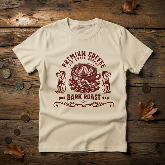 ヴィンテージ レトロ コーヒー飲み Tシャツ