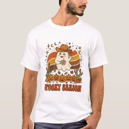 ヴィンテージ・レトロ・ゴースト・ハロウィングラフィック Tシャツ