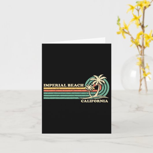 ヴィンテージ レトロ サマー ヴァケーション カリフォルニア インプリアル カード (黄色い花)