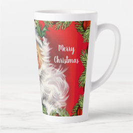 ヴィンテージ レトロ サンタクロース クリスマスツリー付き カフェラテマグ