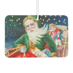 ヴィンテージ レトロ サンタクロース クリスマス ポストカード カーエアーフレッシュナー