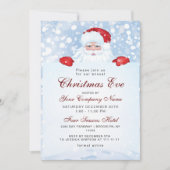 ヴィンテージ レトロ サンタクロース コーポレート クリスマスイブ 招待状 (正面)