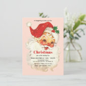 ヴィンテージ レトロ サンタ クリスマスパーティー 招待状 (スタンド正面)
