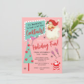 ヴィンテージ レトロ サンタ クリスマス カクテル パーティー 招待状 (スタンド正面)