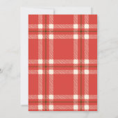 ヴィンテージ レトロ サンタ | 赤い格子柄のクリスマス カード (裏面)