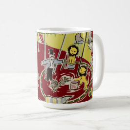 ヴィンテージ レトロ サーカス 動物 リング テーマ コーヒーマグカップ