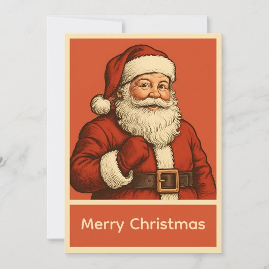 ヴィンテージ レトロ シンプル クリスマス サンタクロース (正面)