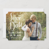 ヴィンテージ レトロ シンプル RSVP Save the Date ウェディング 招待状 (正面)