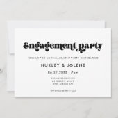 ヴィンテージ レトロ スクリプトエンゲージメントパーティー 招待状 (正面)