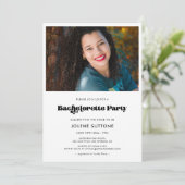 ヴィンテージ レトロ スクリプト ブライズメイド パーティーの写真 招待状 (スタンド正面)