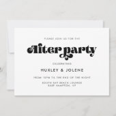 ヴィンテージ レトロ スクリプト 結婚式 アフターパーティー 招待状 (正面)