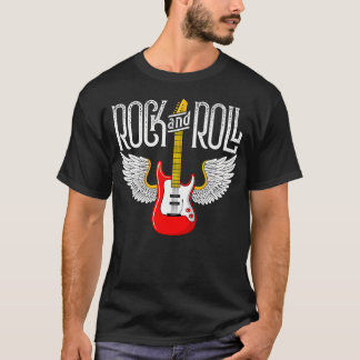 ヴィンテージ・レトロ・スタイル 70年代 80年代 羽根つきギター Tシャツ