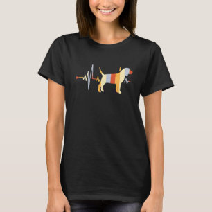 ヴィンテージ レトロ ダストレス ハートビート ビーグル 犬 アニム Tシャツ