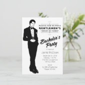 ヴィンテージ レトロ ダッパー バチェラーパーティー 招待状 (スタンド正面)
