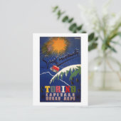 ヴィンテージ レトロ トリンのウィンタースポーツ イタリア旅行 ポストカード (スタンド正面)