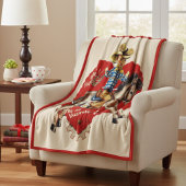 ヴィンテージ レトロ 「ハウディ、パードナー！」 バレンタイン フリースブランケット