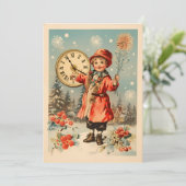 ヴィンテージ レトロ ハッピー ニューイヤー オーダーメイド シーズンカード (スタンド正面)