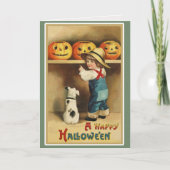 ヴィンテージ レトロ ハッピー ハロウィン オーダーメイド シーズンカード (正面)