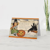 ヴィンテージ レトロ ハッピー ハロウィン グリーティング カスタム シーズンカード (正面)