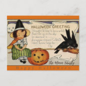 ヴィンテージ レトロ ハッピー ハロウィン グリーティング カード オーダーメイド (正面)