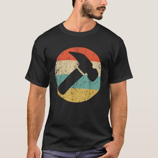 ヴィンテージ レトロ ハンマー 大工 Tシャツ (正面)